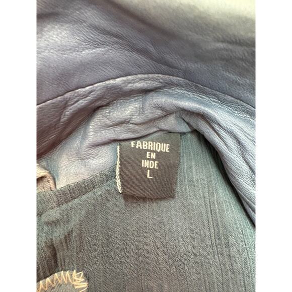 Alexander Julian American Modern Women’s Leather Jacket Belted Blue Size L - Picture 6 of 16